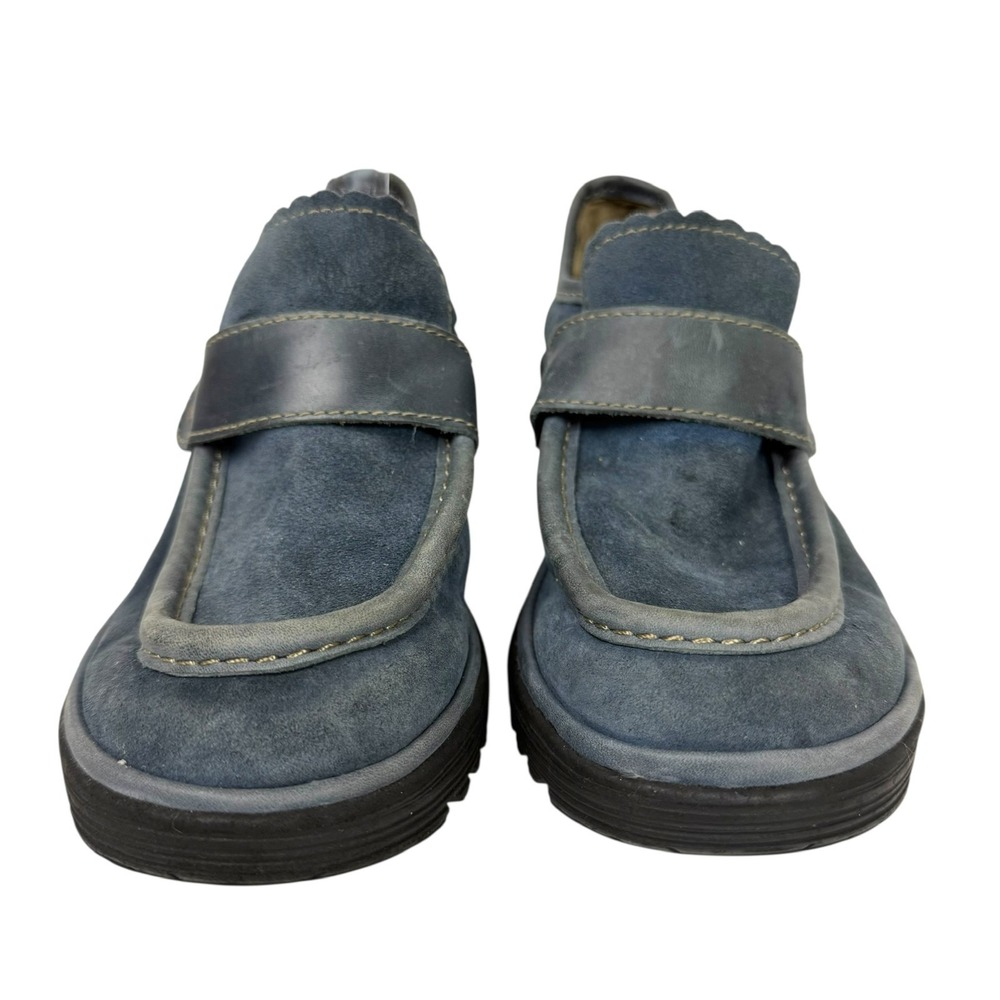FLY London Blue Suede Loafers with Leather Trim Shoe Size 40 EU - Picture 3 of 10
